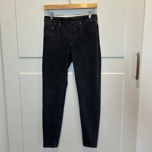 SPANX Black Denim‎ Look Ponte Knit Leggings Pants Womens Size M Medium